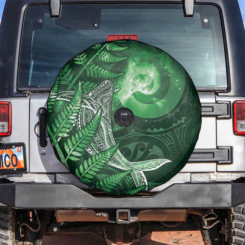 New Zealand Matariki Spare Tire Cover Maori Koru With Humpback Whale Green