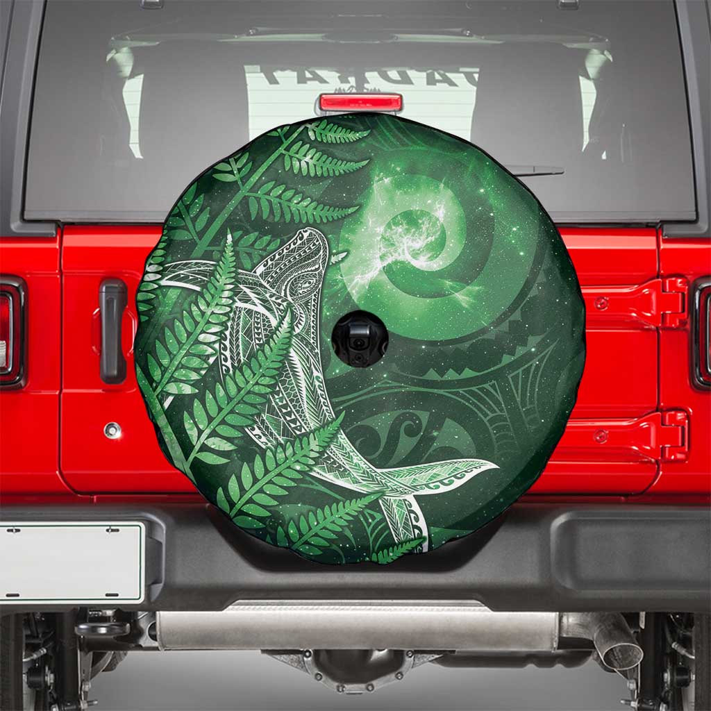 New Zealand Matariki Spare Tire Cover Maori Koru With Humpback Whale Green