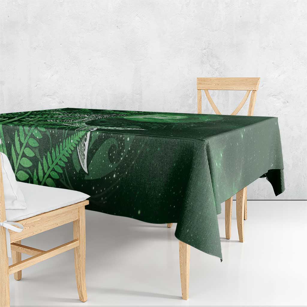 New Zealand Matariki Tablecloth Maori Koru With Humpback Whale Green