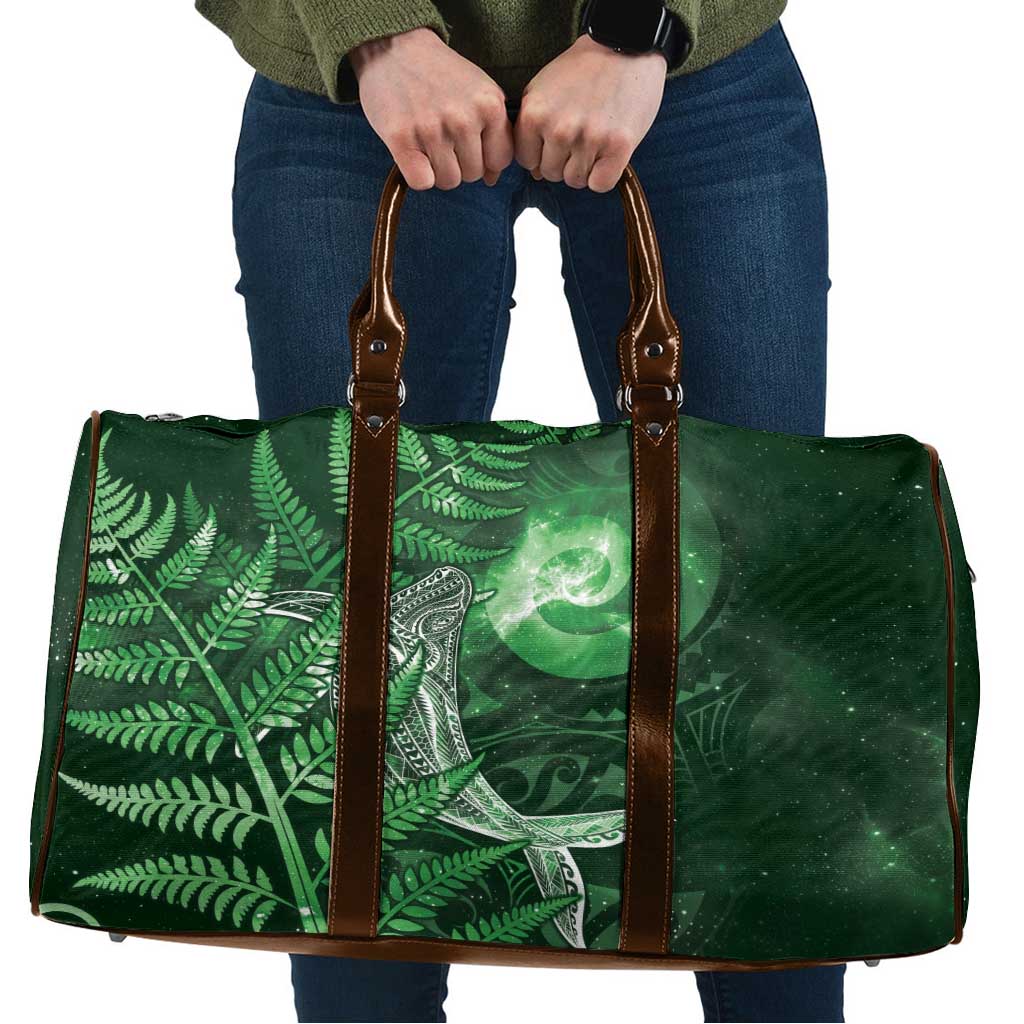 New Zealand Matariki Travel Bag Maori Koru With Humpback Whale Green