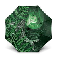 New Zealand Matariki Umbrella Maori Koru With Humpback Whale Green