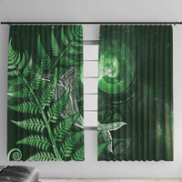 New Zealand Matariki Window Curtain Maori Koru With Humpback Whale Green