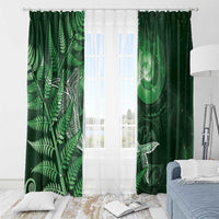 New Zealand Matariki Window Curtain Maori Koru With Humpback Whale Green