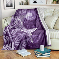 New Zealand Matariki Blanket Maori Koru With Humpback Whale Purple