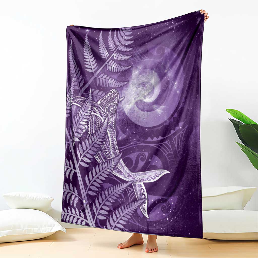 New Zealand Matariki Blanket Maori Koru With Humpback Whale Purple