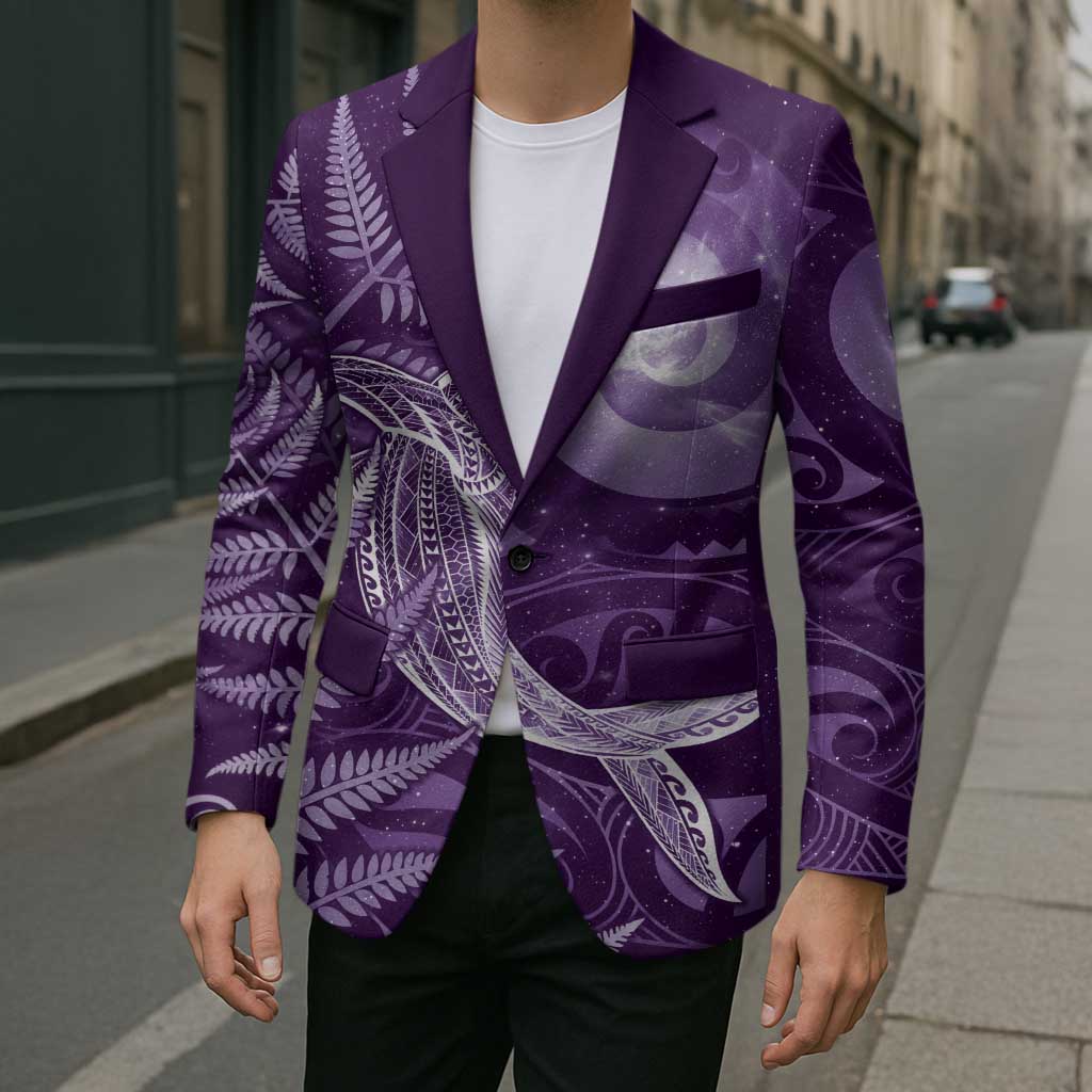 New Zealand Matariki Blazer Maori Koru With Humpback Whale Purple