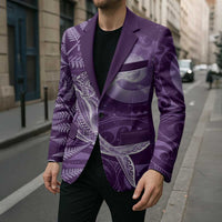 New Zealand Matariki Blazer Maori Koru With Humpback Whale Purple