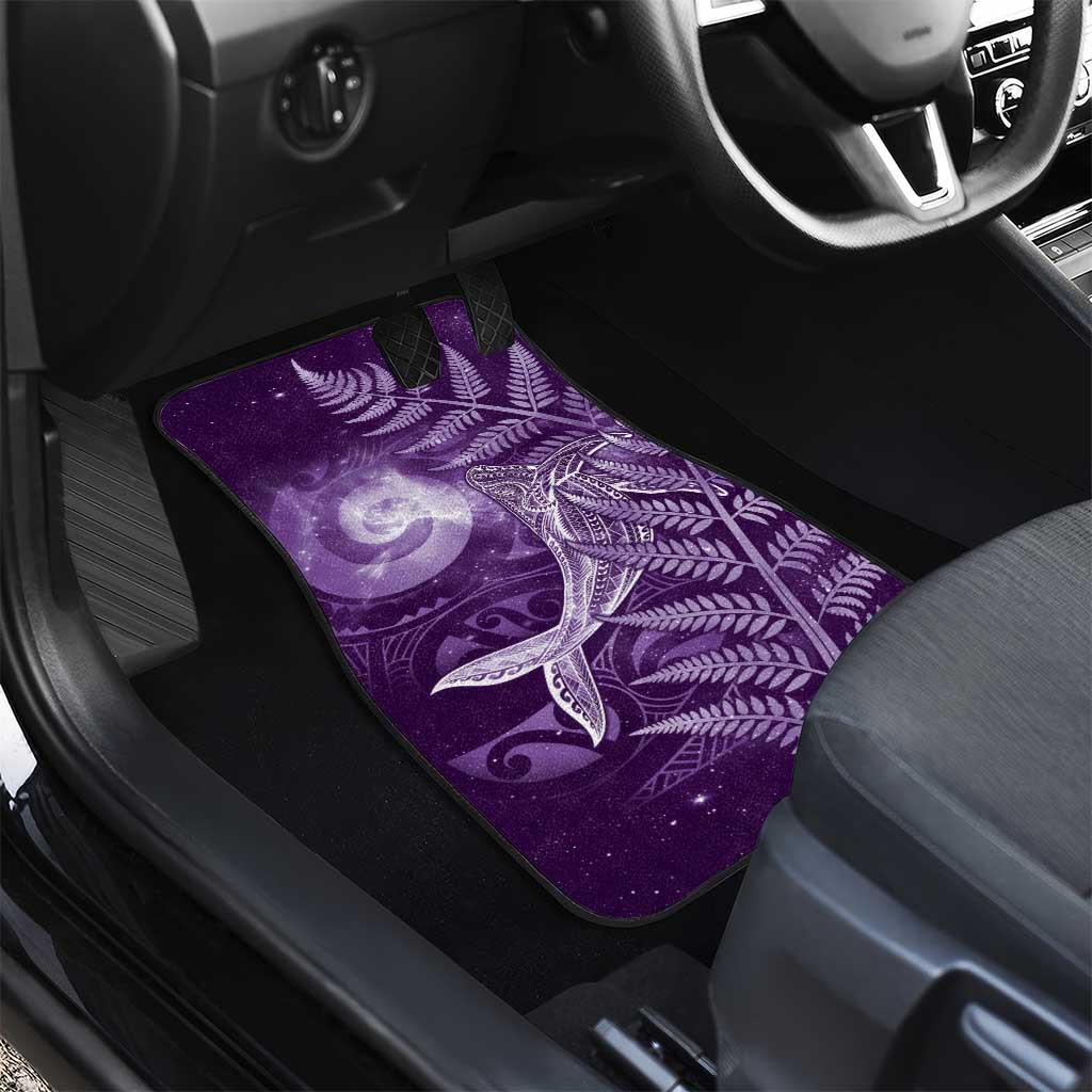 New Zealand Matariki Car Mats Maori Koru With Humpback Whale Purple