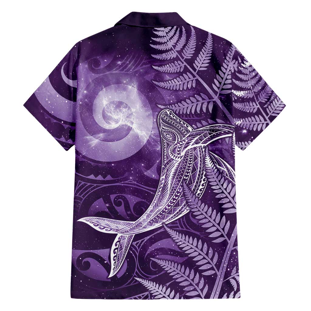 New Zealand Matariki Family Matching Mermaid Dress and Hawaiian Shirt Maori Koru With Humpback Whale Purple LT05 - Polynesian Pride