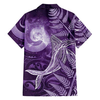 New Zealand Matariki Family Matching Tank Maxi Dress and Hawaiian Shirt Maori Koru With Humpback Whale Purple LT05 - Polynesian Pride