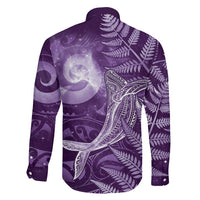 New Zealand Matariki Family Matching Tank Maxi Dress and Hawaiian Shirt Maori Koru With Humpback Whale Purple LT05 - Polynesian Pride