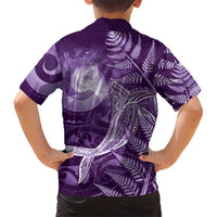 New Zealand Matariki Hawaiian Shirt Maori Koru With Humpback Whale Purple