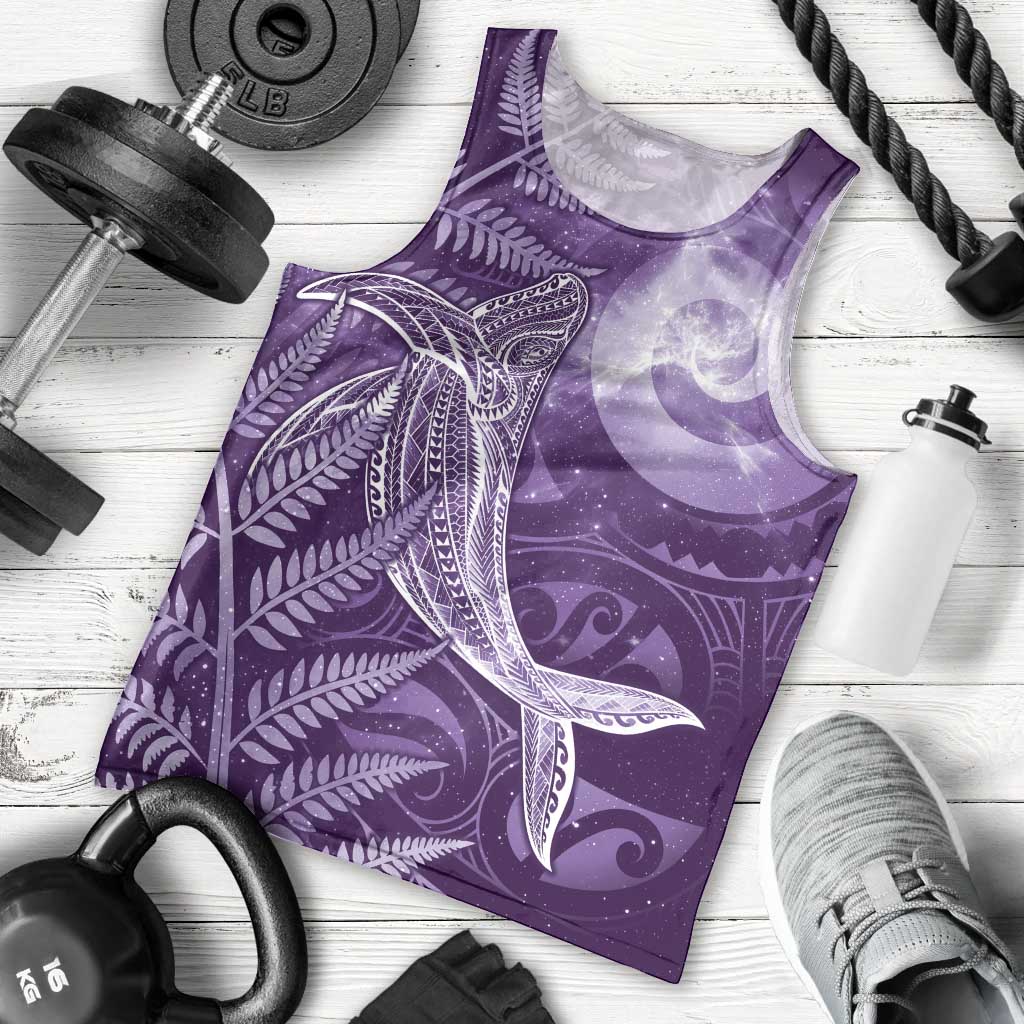 New Zealand Matariki Men Tank Top Maori Koru With Humpback Whale Purple
