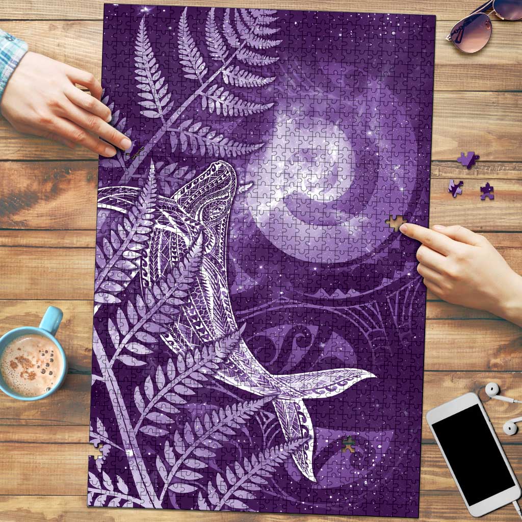 New Zealand Matariki Puzzle Maori Koru With Humpback Whale Purple