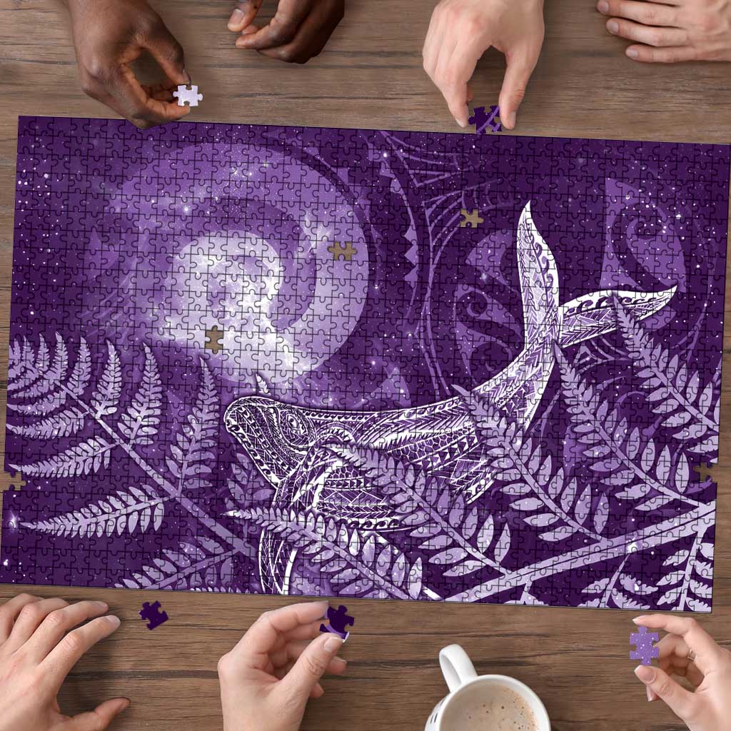 New Zealand Matariki Puzzle Maori Koru With Humpback Whale Purple