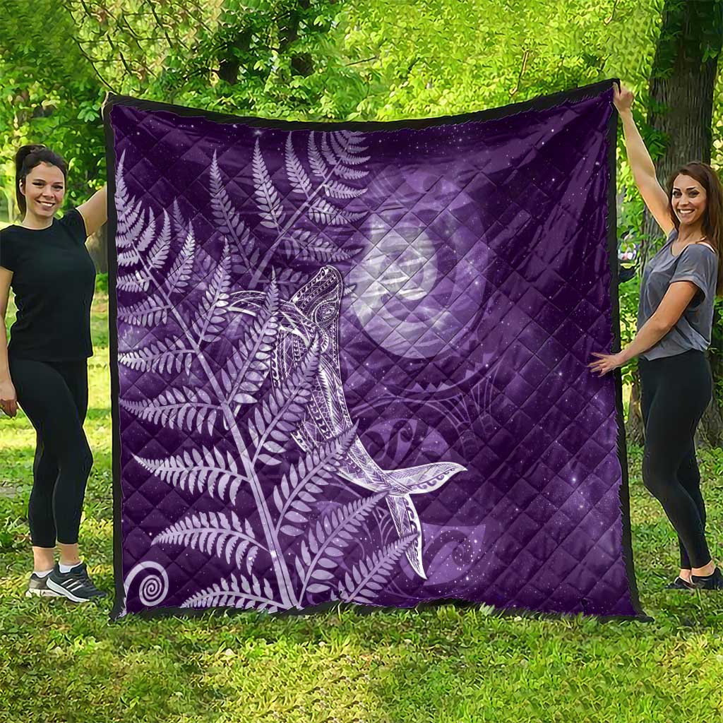New Zealand Matariki Quilt Maori Koru With Humpback Whale Purple