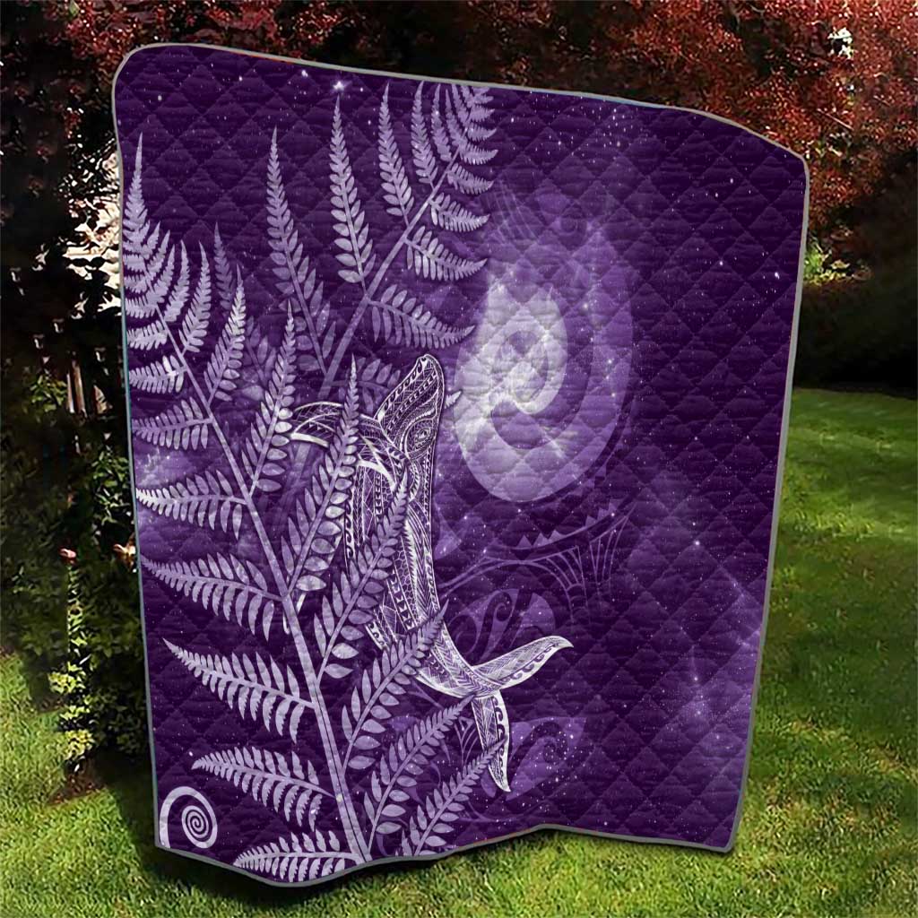 New Zealand Matariki Quilt Maori Koru With Humpback Whale Purple