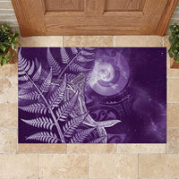 New Zealand Matariki Rubber Doormat Maori Koru With Humpback Whale Purple