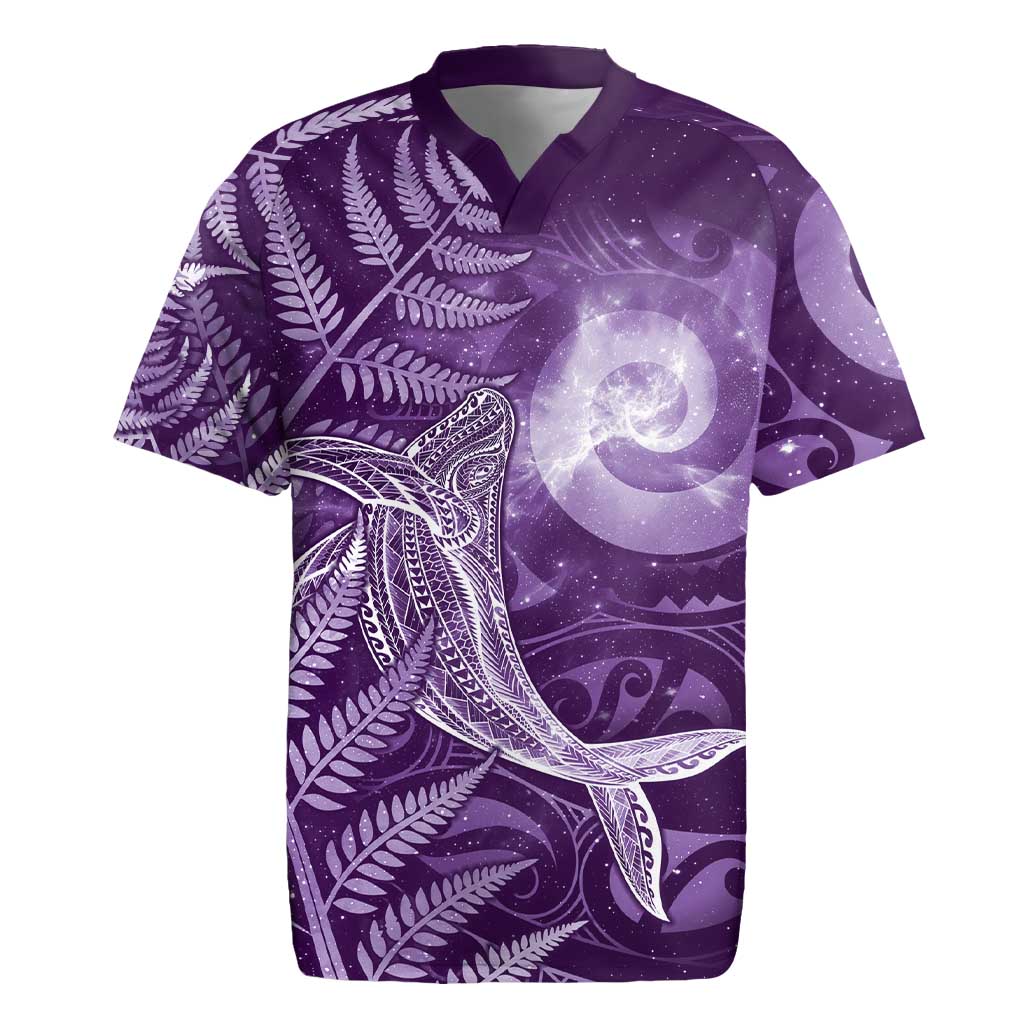New Zealand Matariki Rugby Jersey Maori Koru With Humpback Whale Purple