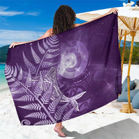New Zealand Matariki Sarong Maori Koru With Humpback Whale Purple