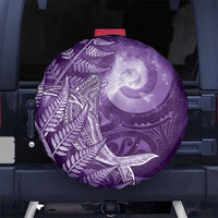 New Zealand Matariki Spare Tire Cover Maori Koru With Humpback Whale Purple