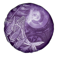 New Zealand Matariki Spare Tire Cover Maori Koru With Humpback Whale Purple