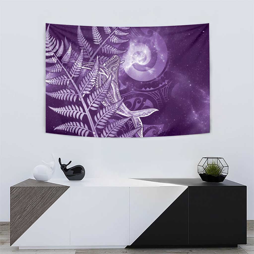 New Zealand Matariki Tapestry Maori Koru With Humpback Whale Purple