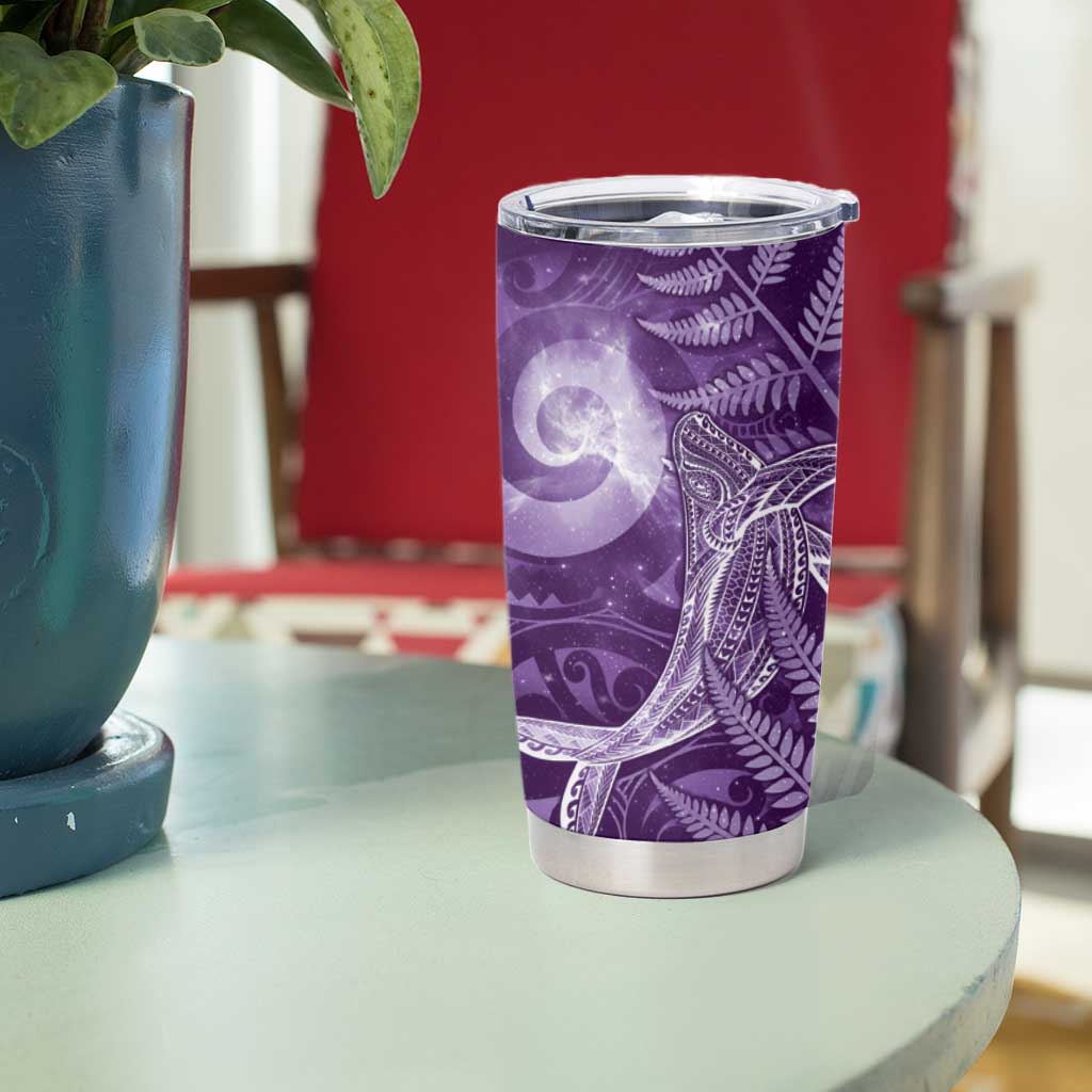 New Zealand Matariki Tumbler Cup Maori Koru With Humpback Whale Purple