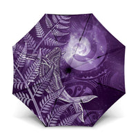 New Zealand Matariki Umbrella Maori Koru With Humpback Whale Purple