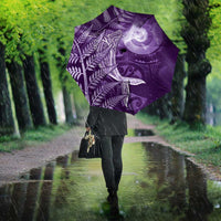 New Zealand Matariki Umbrella Maori Koru With Humpback Whale Purple