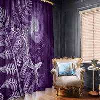 New Zealand Matariki Window Curtain Maori Koru With Humpback Whale Purple