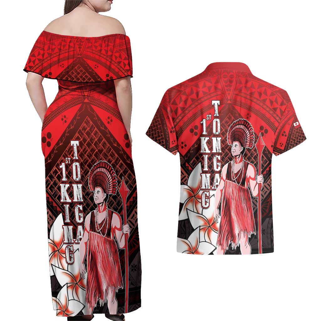 The First King Of Tonga Couples Matching Off Shoulder Maxi Dress and Hawaiian Shirt Tongan Pride