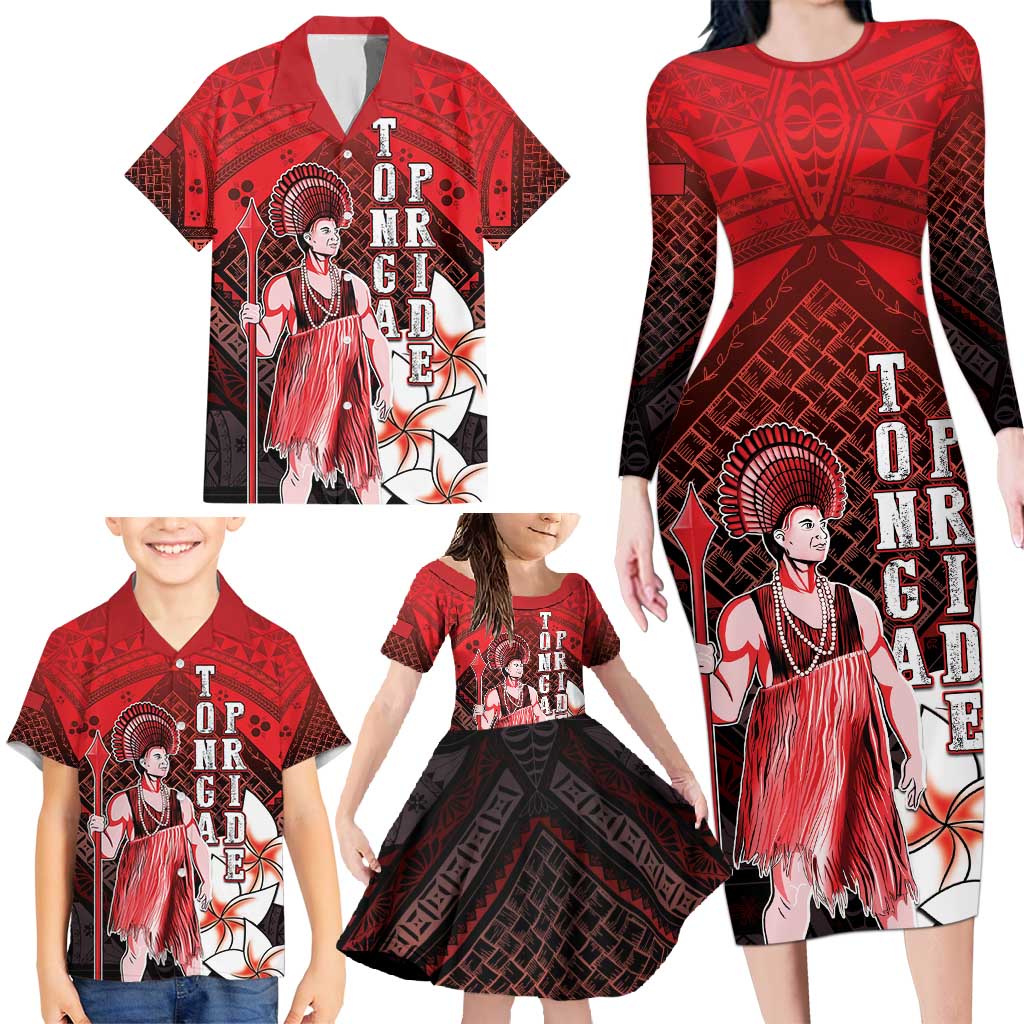 The First King Of Tonga Family Matching Long Sleeve Bodycon Dress and Hawaiian Shirt Tongan Pride LT05 - Polynesian Pride