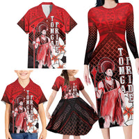 The First King Of Tonga Family Matching Long Sleeve Bodycon Dress and Hawaiian Shirt Tongan Pride LT05 - Polynesian Pride