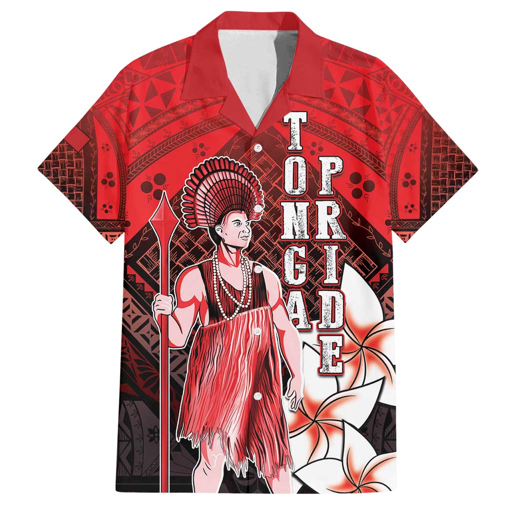 The First King Of Tonga Family Matching Long Sleeve Bodycon Dress and Hawaiian Shirt Tongan Pride LT05 Dad's Shirt - Short Sleeve Red - Polynesian Pride