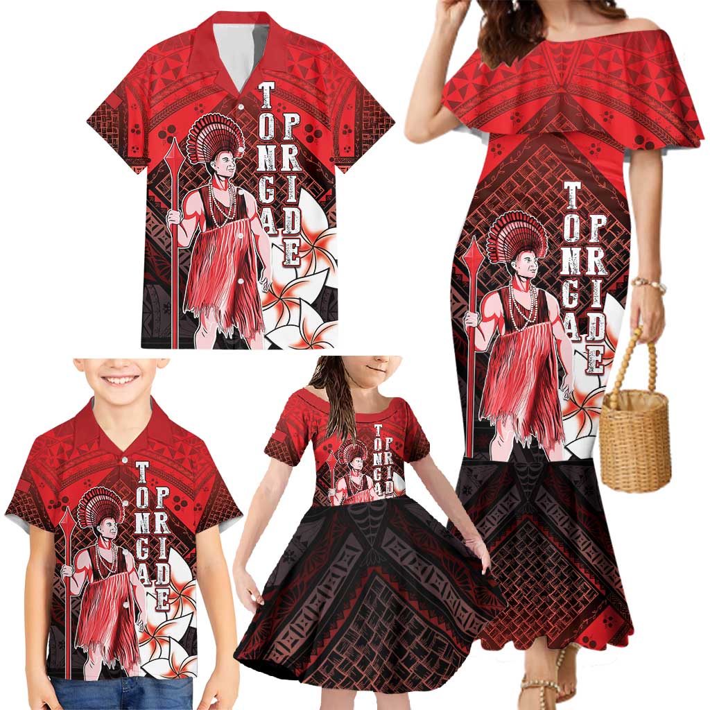 The First King Of Tonga Family Matching Mermaid Dress and Hawaiian Shirt Tongan Pride