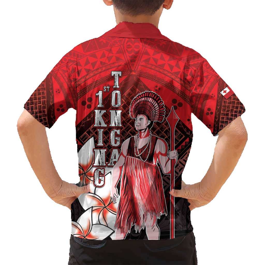 The First King Of Tonga Family Matching Off Shoulder Short Dress and Hawaiian Shirt Tongan Pride