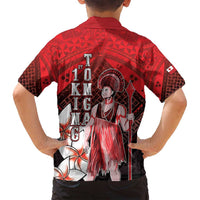 The First King Of Tonga Family Matching Off Shoulder Short Dress and Hawaiian Shirt Tongan Pride