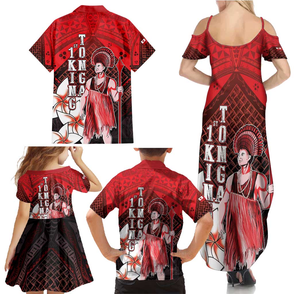 The First King Of Tonga Family Matching Summer Maxi Dress and Hawaiian Shirt Tongan Pride LT05 - Polynesian Pride