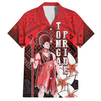 The First King Of Tonga Family Matching Summer Maxi Dress and Hawaiian Shirt Tongan Pride LT05 Dad's Shirt - Short Sleeve Red - Polynesian Pride