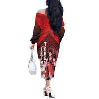 The First King Of Tonga Off The Shoulder Long Sleeve Dress Tongan Pride