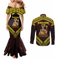 Tonga First King Couples Matching Mermaid Dress and Long Sleeve Button Shirt Ahoeitu Know Your Roots