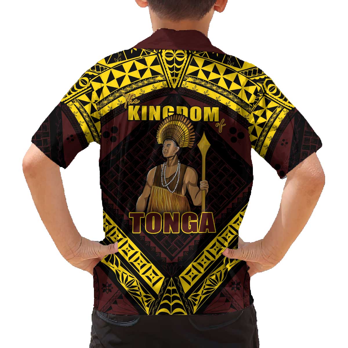 Tonga First King Family Matching Off The Shoulder Long Sleeve Dress and Hawaiian Shirt Ahoeitu Know Your Roots LT05 - Polynesian Pride