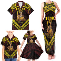 Tonga First King Family Matching Tank Maxi Dress and Hawaiian Shirt Ahoeitu Know Your Roots