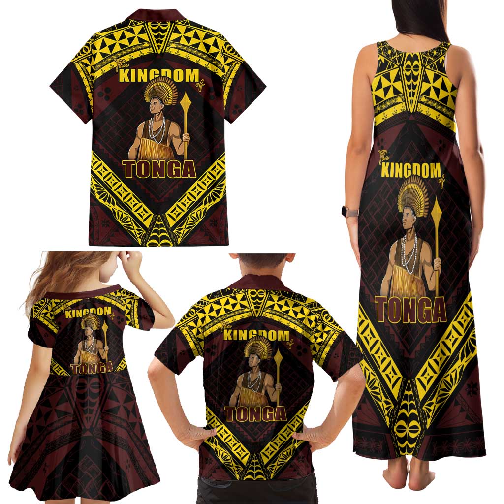Tonga First King Family Matching Tank Maxi Dress and Hawaiian Shirt Ahoeitu Know Your Roots