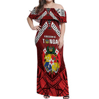 Tonga Emancipation Day Off Shoulder Maxi Dress Tongan Kupesi Pattern