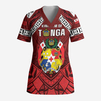 Tonga Emancipation Day Scrub Top Tongan Kupesi Pattern - Polynesian Pride