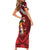 Tonga Emancipation Day Short Sleeve Bodycon Dress Tongan Kupesi Pattern