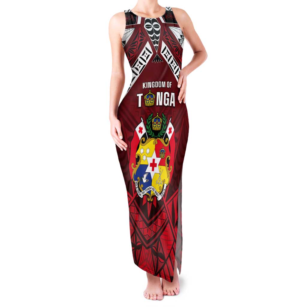 Tonga Emancipation Day Tank Maxi Dress Tongan Kupesi Pattern