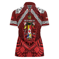 Tonga Emancipation Day Women Polo Shirt Tongan Kupesi Pattern
